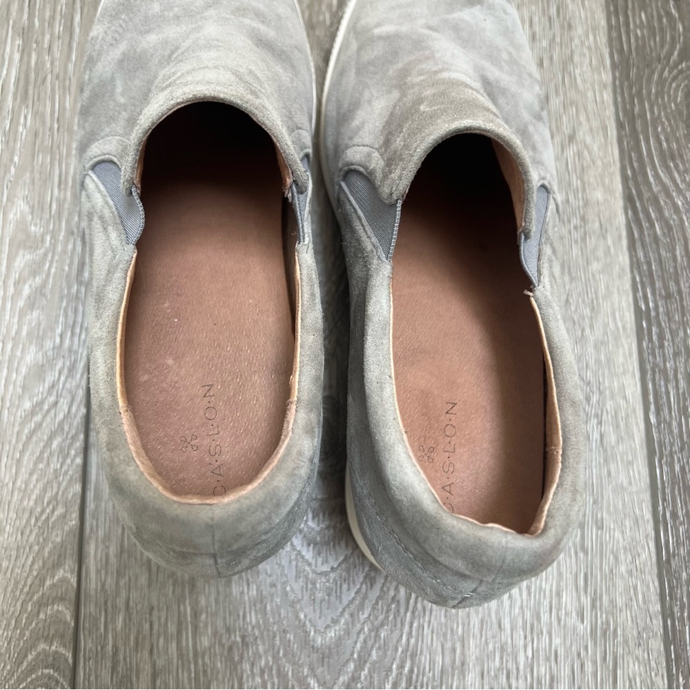 CASLON AUSTIN SUEDE SLIP ON HIDDEN WEDGE SNEAKER GREY 8 - Picture 9 of 11